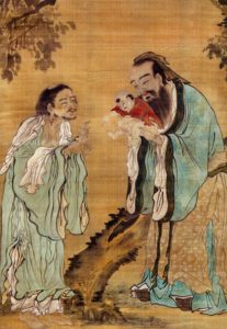 Confucius presenting the young Gautama to Lao Tzu